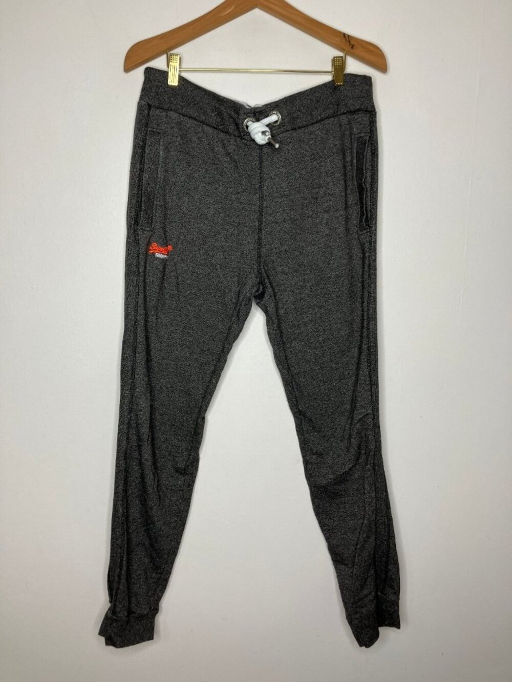 Superdry Men's Gray Slim Fit Orange Label Jogger Sweatpants Large